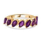 Afrikanischer Amethyst Ring 925 Silber Gelbgold Vermeil (Größe 21.00) ca. 1,55 ct