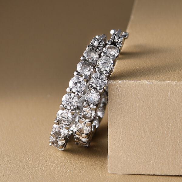 Weiße Zirkonia-Creolen - 5,28 ct. image number 2