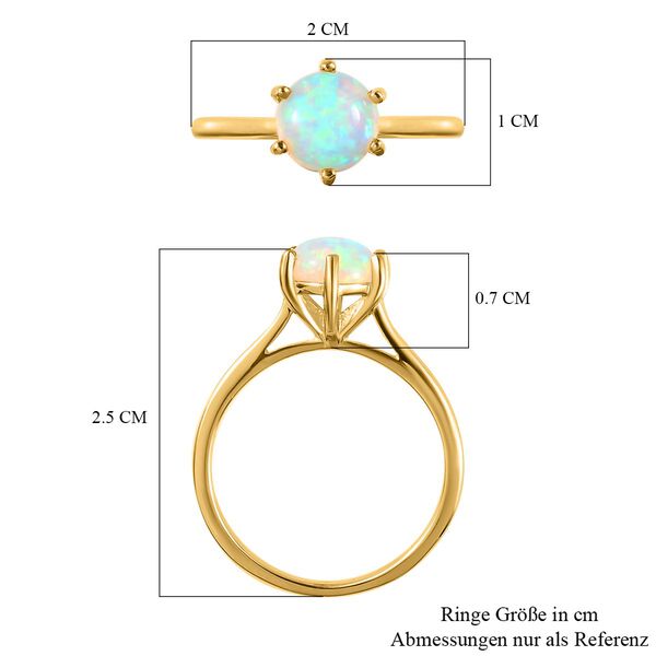 Nat&uuml;rlicher, &auml;thiopischer Welo Opal Ring, 925 Silber vergoldet (Gr&ouml;&szlig;e 18.00) ca. 0,85 ct image number 7