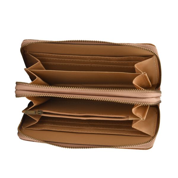 Kork-Brieftasche mit RFID Schutz und Blumenmuster, Khaki image number 5