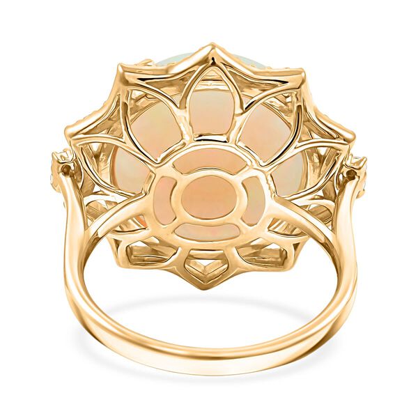 LUXORO AGI zertifiziert und gepr&uuml;ft AAA &auml;thiopischer Welo Opal und Diamant Ring in 417 Gold - 11,20 ct. image number 4