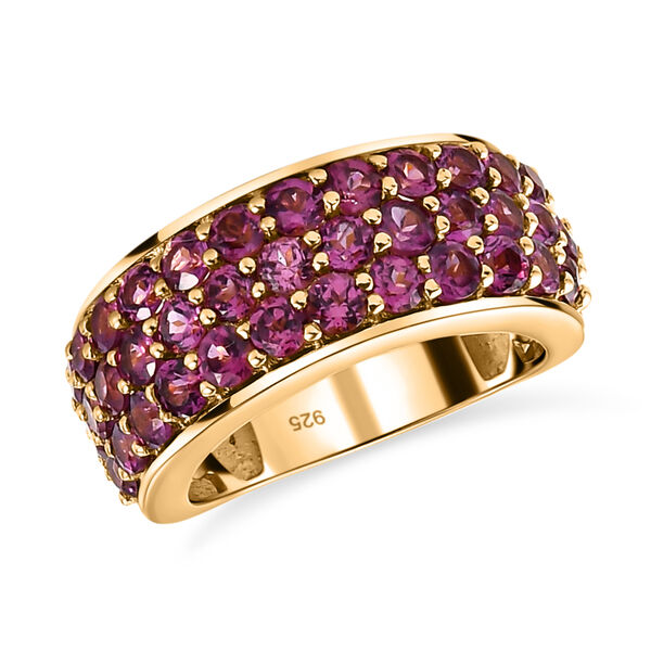 Rhodolith Granat-Ring, 925 Silber vergoldet  ca. 3,26 ct image number 8