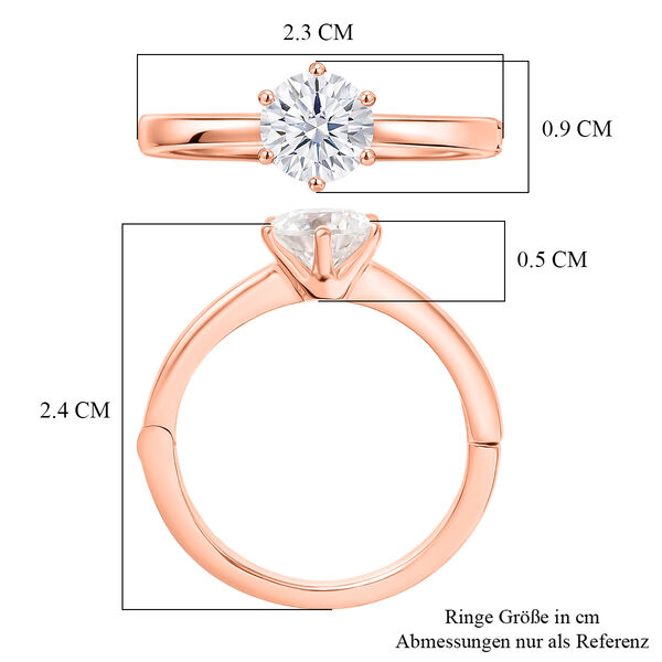 D'Joy Moissanit Ring, 925 Silber ros&eacute;vergoldet - 0,99 ct. image number 7