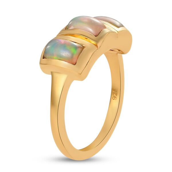 Nat&uuml;rlicher, &auml;thiopischer Opal-Ring, 925 Silber vergoldet  ca. 1,11 ct image number 5