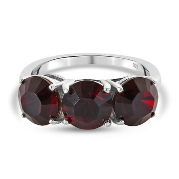 LUSTRO STELLA - &ouml;sterreichischer Granat Kristall-Ring, 925 Silber platiniert (Gr&ouml;&szlig;e 16.00) ca. 3,79 ct