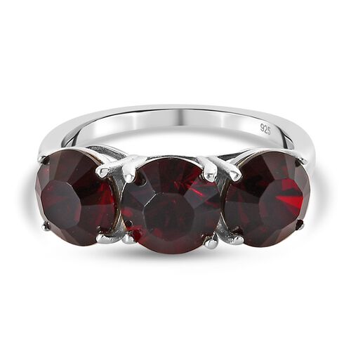 LUSTRO STELLA Österreichischer Granat Kristall Ring 925 Silber Platin-Überzug image number 0