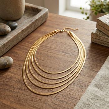 316L Edelstahl IP-Gelbbeschichtung Halskette ca. 42 cm ca. 23,00g