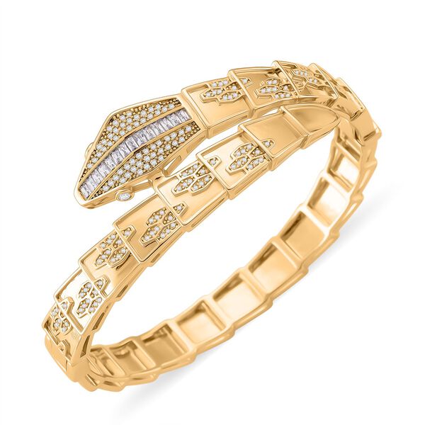 Wei&szlig;er Zirkonia Armreif ca. 19 cm Nickelfreies Messing image number 4