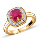 Afrikanischer Rubin und Zirkon Ring 925 Silber vergoldet  ca. 1,90 ct image number 3