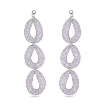 Wei&szlig;er Kristall Ohrringe Reines Messing