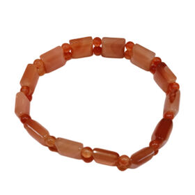 Orange Gefärbter Achat Armband ca. BR-Stretch cm ca. 85,00 ct.