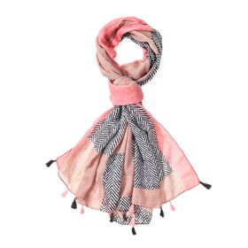 Patchwork Schal mit pinkem unregelmäßigem Muster