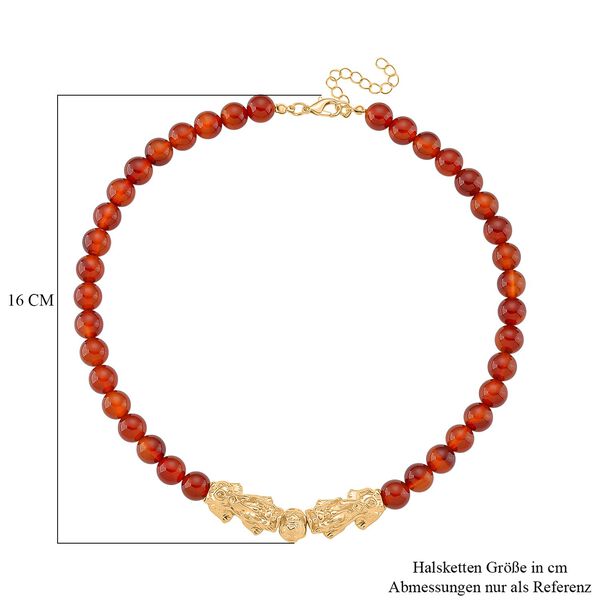 Roter Achat Halskette ca. 45 cm+3.75 cm Extender, Standard gelb vergoldet ca. 330.00 ct image number 5