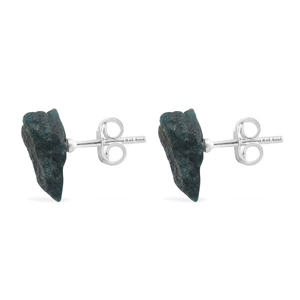 Handgearbeitete, blaugr&uuml;ner Grandidierit Fancy-Schliff-Ohrstecker, 925 Silber platiniert ca. 6,72 ct image number 5