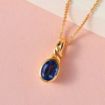 Kaschmir Kyanit Anh&auml;nger mit Kette - 1 ct.