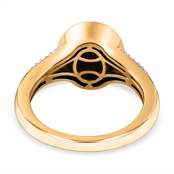 Kanadischer Ammolit und wei&szlig;er Zirkon-Ring, 925 Silber Gelbgold Vermeil (Gr&ouml;&szlig;e 20.00) ca. 2.92 ct image number 6