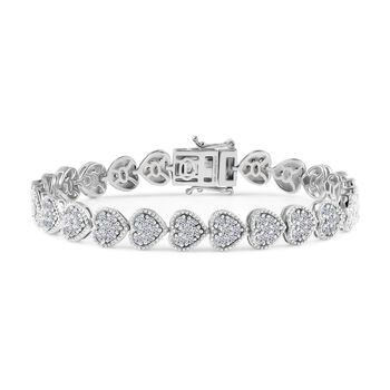 LUXURIANT SI-GH Labor Diamant 20cm Armband, 925 Silber rhodiniert - 4,15 ct.