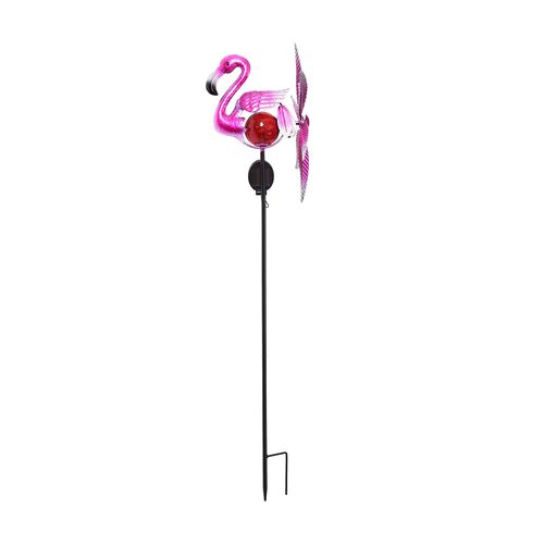 Solarbetriebener Windspinner: Rosa Flamingo image number 0
