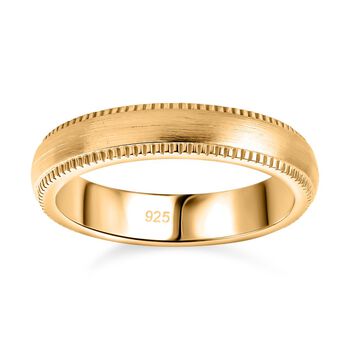 Klassischer Bandring, 925 Silber 750 Gelbgold Vermeil, (Gr&ouml;&szlig;e 17.00) ca. 4,73g