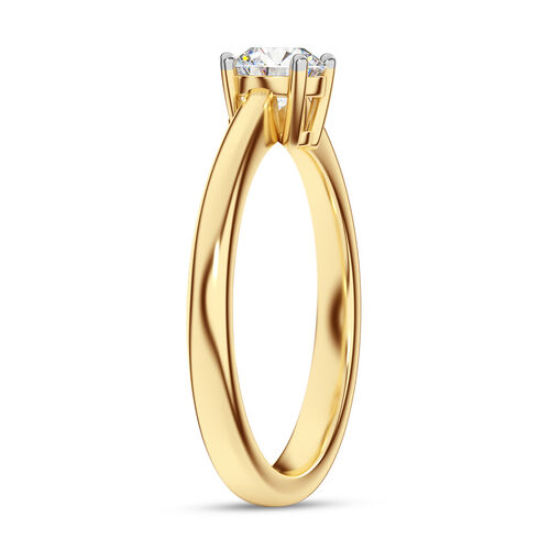 LUXURIANT DIAMOND - Lab Grown Diamant VS-EF SGL zertifiziert Ring, 925 Silber 750 Gelbgold Vermeil (Größe 18.00) ca. 0.50 ct image number 4