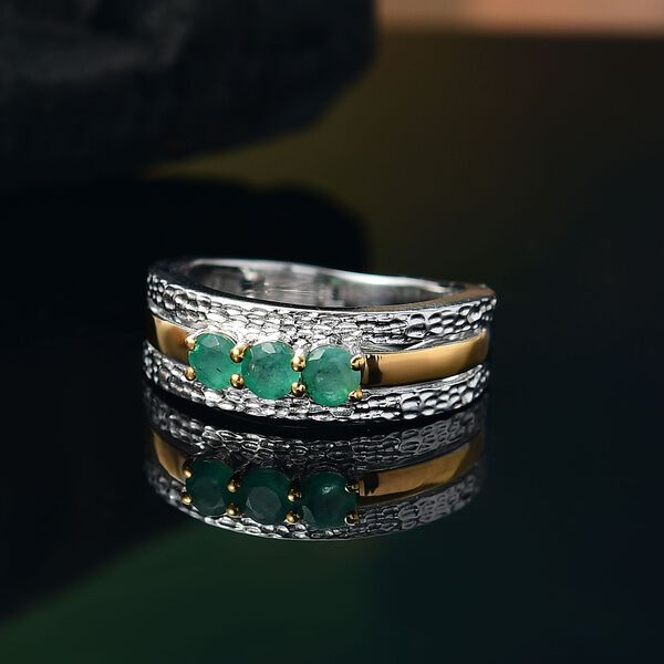 Zweifarbiger Kagem sambischer Smaragd Ring - 0,54 ct. image number 2