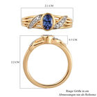 Tansanit und Zirkon Ring 925 Silber vergoldet  ca. 0,51 ct image number 6