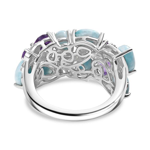 D'Joy Larimar, afrikanischer Amethyst und Zirkon Ring - 4,85 ct. image number 6