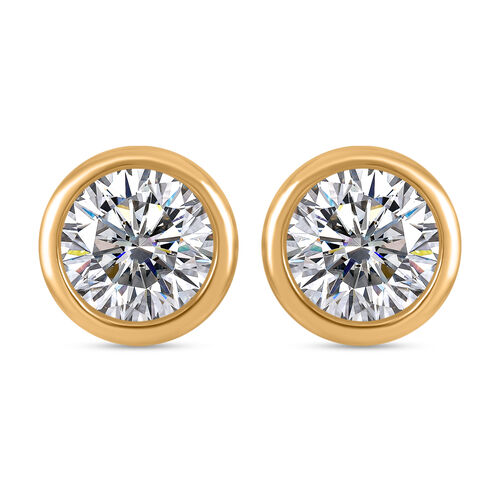 LUSTRO STELLA  Zirkonia Ohrringe, 925 Silber Gelbgold Vermeil - 2,30 ct. image number 0