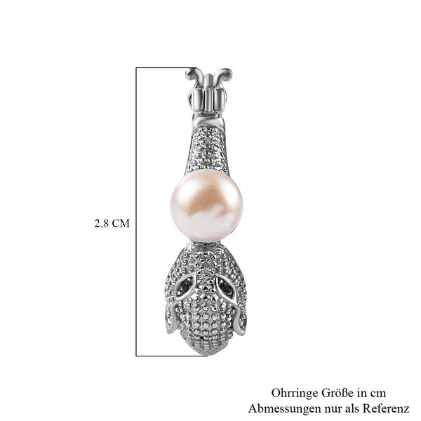 Süßwasserperle und schwarze Spinell-Ohrringe image number 5