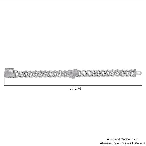 Wei&szlig;er Kristall Armband, Herz-Motiv, ca. 19 cm image number 7