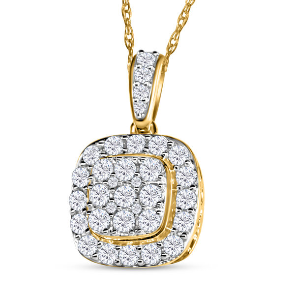 New York Kollektion- Weißer Diamant-Anhänger mit Kette, SI2 G-H, ca. 45 cm, 585 Gelbgold ca. 0,75 ct image number 0