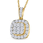New York Kollektion- Weißer Diamant-Anhänger mit Kette, SI2 G-H, ca. 45 cm, 585 Gelbgold ca. 0,75 ct