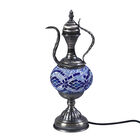 Handgefertigte orientalische Mosaik Glas Tischlampe - Weinkrug Form, Größe 12x38 cm, Blau image number 0