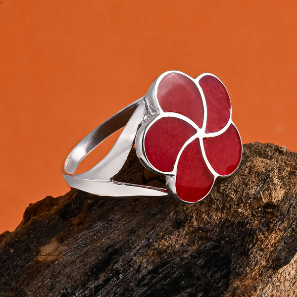 D'Joy Royal Bali Koralle Ring 925 Silber (Gr&ouml;&szlig;e 21.00) image number 1