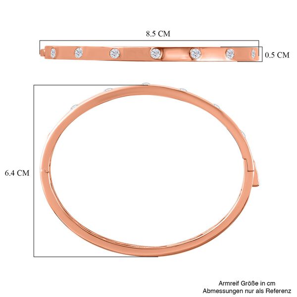 Moissanit Armreif, 19cm, 925 Silber mit Roségold Vermeil - 0,86 ct. image number 6