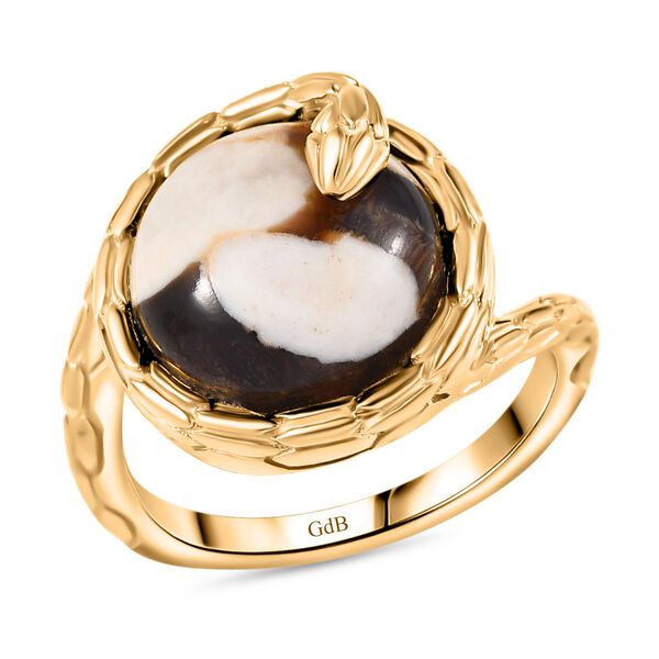 Der Schimmer der Natur - Erdnuss Holz Jaspis Ring, Messing (Größe 17.00) ca. 5.13 ct image number 4