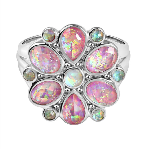 Sajen Silber-Opal Dublett Ring 925 Silber rhodiniert (Gr&ouml;&szlig;e 19.00) ca. 3.33 ct