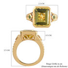 Ouro Verde-Quarz und Natürlicher Chromdiopsid Ring 925 Silber vergoldet image number 6