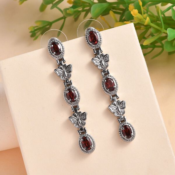 Rote Granat Ohrringe - 3,34 ct. image number 2