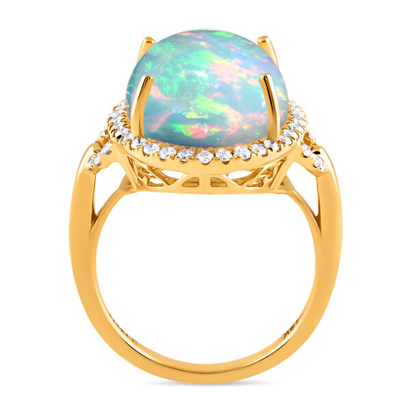 ILIANA AAA nat&uuml;rlicher, &auml;thiopischer Opal und Diamant-Ring - 7 ct. image number 5