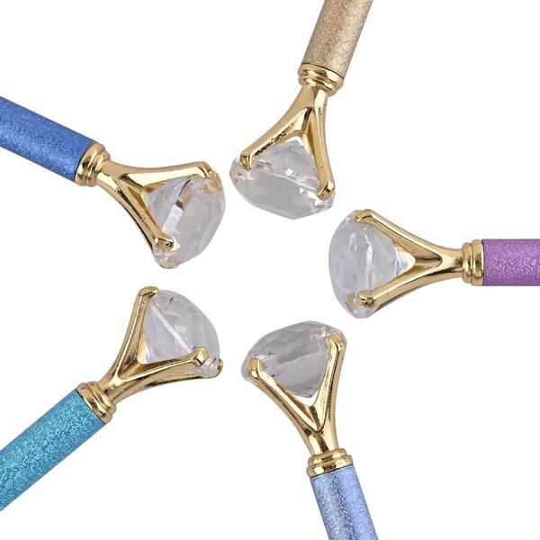 5er-Set Kristall Kugelschreiber, Mehrfarbig image number 9