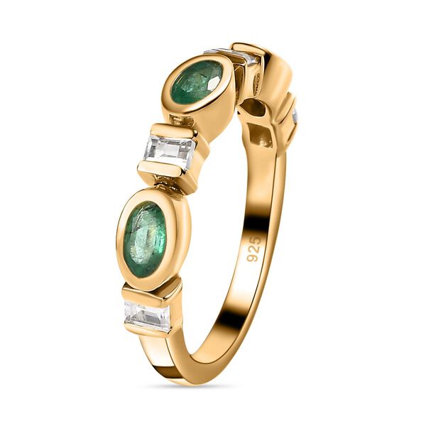 AA Kagem sambischer Smaragd und Zirkon-Ring- 1,16 ct. image number 5