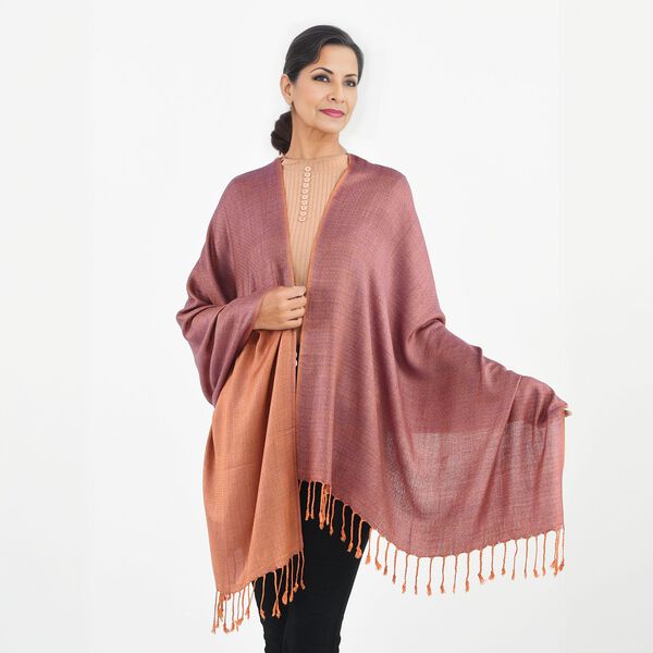 Doppelgewebter Schal, Orange image number 2