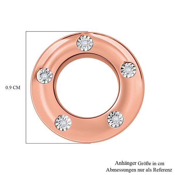 Wei&szlig;er Diamant P Anh&auml;nger 925 Silber Ros&eacute;gold Vermeil ca. image number 6