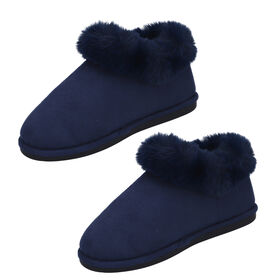 Kuschelige Kunstfell Hausschuhe, 36-37, Dunkelblau