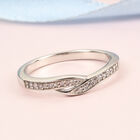 Diamant Bypass Ring 925 Silber Platin-Überzug image number 1
