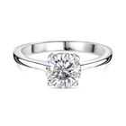 Moissanit Ring 925 Silber platiniert (Größe 21.00) ca. 1,18 ct