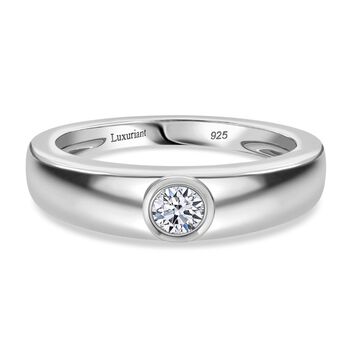 LUXURIANT VS-EF Labor Diamant Ring, 925 Silber rhodiniert - 0,25 ct.