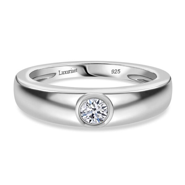 LUXURIANT VS-EF Labor Diamant Ring, 925 Silber rhodiniert - 0,25 ct.