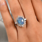 Boulder Opal Triplett und Zirkon Ring 925 Silber platiniert  ca. 4,80 ct image number 0